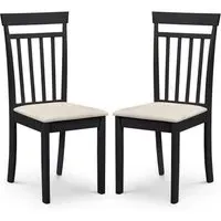 Calista Dining Chairs (Pair) - Black, MDF & Faux Suede alternate view