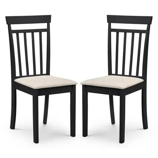 Calista Dining Chairs (Pair) - Black, MDF & Faux Suede product
