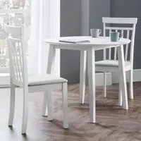 Calista Dropleaf Dining Table with 2 Chairs - White, MDF alternate view