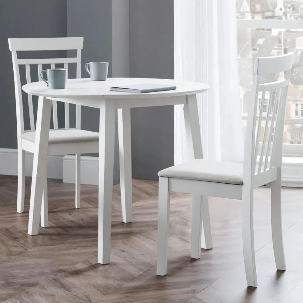 Calista Dropleaf Dining Table with 2 Chairs - White, MDF product