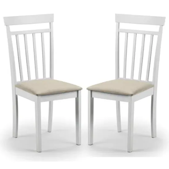 Calista High-Back Dining Chairs - White, MDF image