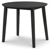 Calista Round Drop-Leaf Dining Table - Black, MDF