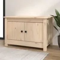 Calistoga Shoe Storage Bench with 2 Doors - Natural, Pinewood