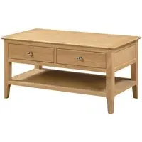 Callia Coffee Table with 2 Drawers - Natural, Oak