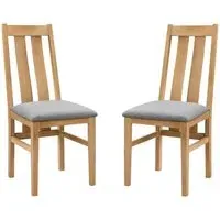 Callia Dining Chairs in Pair - Oak, Linen alternate view
