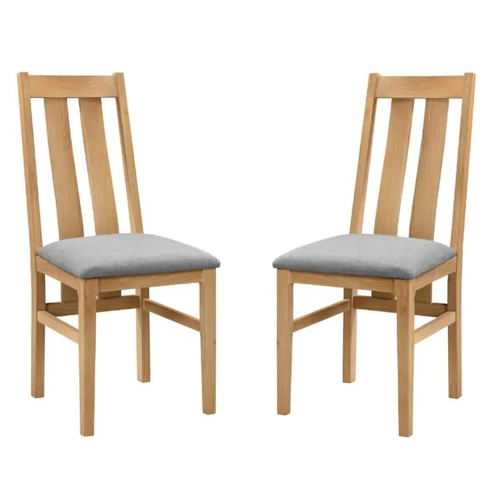 Callia Dining Chairs in Pair - Oak, Linen product
