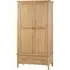 Callia Wardrobe with 2 Doors 1 Drawer - Natural, Oak