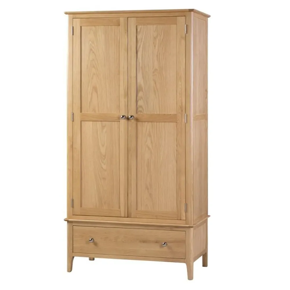 Callia Wardrobe with 2 Doors 1 Drawer - Natural, Oak