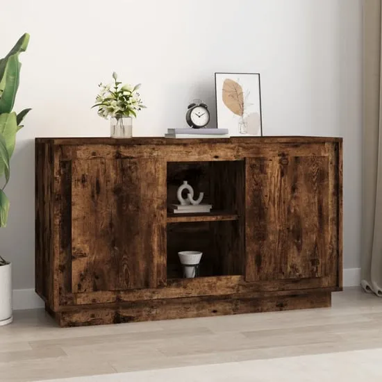 Callie Sideboard with 2 Doors - Smoked Oak, Engineered Wood