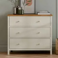 Calliope 3-Drawer Chest of Drawers - Ivory, Oak alternate view