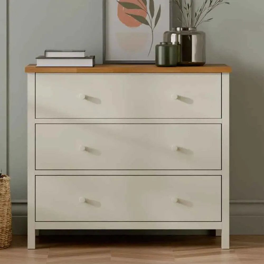 Calliope 3-Drawer Chest of Drawers - Ivory, Oak product