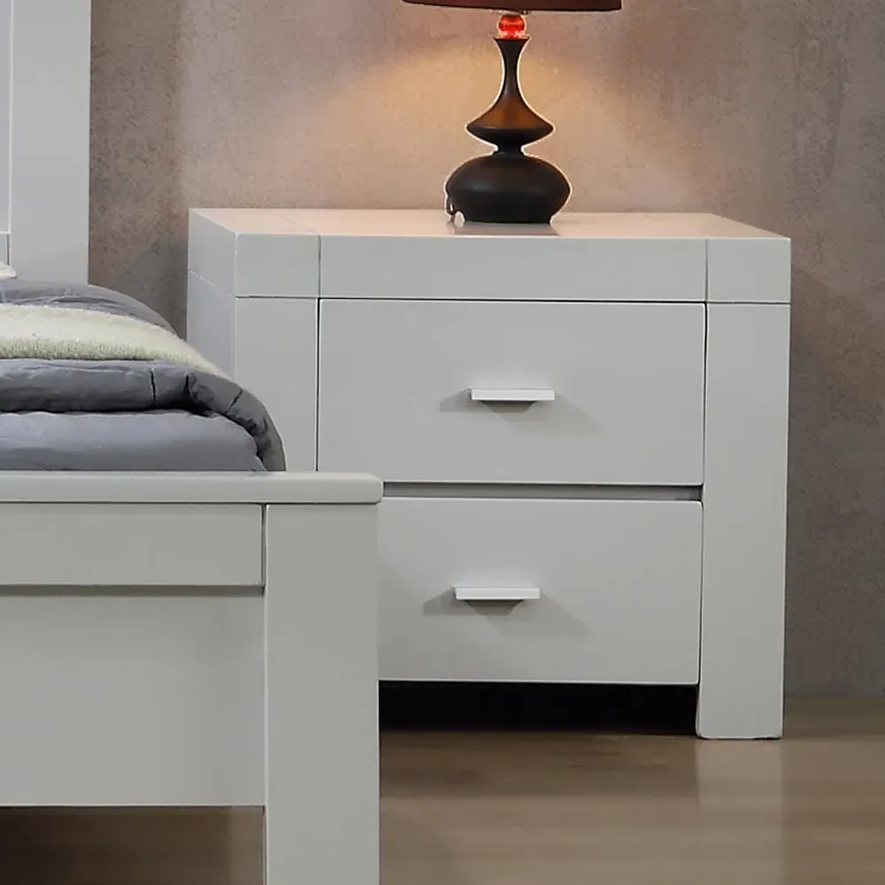 Calliope Bedside Cabinet with 2 Drawers - Grey