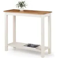 Calliope Console Table - Ivory, Oak
