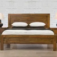 Calliope King Size Bed Frame - Rustic Oak