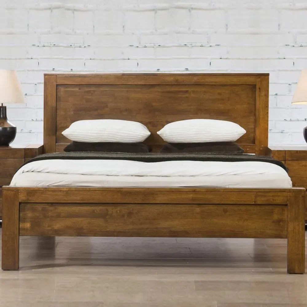 Calliope King Size Bed Frame - Rustic Oak