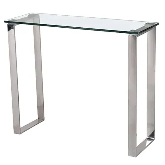 Callison Console Table - Clear Glass, Stainless Steel