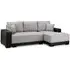 Callison Left Hand Corner Sofa Bed - Black Grey, Leather
