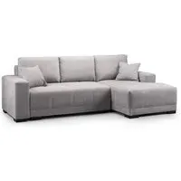 Callison Left Hand Corner Sofa Bed - Grey, Velvet