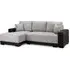 Callison Right Hand Corner Sofa Bed - Black Grey, Leather