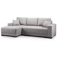 Callison Right Hand Corner Sofa Bed - Grey, Velvet