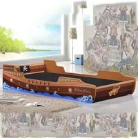 Calrose Pirate Ship Single Bed Frame - Brown