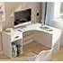 Calvi Corner Computer Desk with Drawer - White