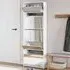 Calvi High Gloss Shoe Storage Cabinet with Mirror - White