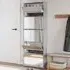 Calvi Shoe Storage Cabinet with Mirror - Concrete Effect