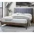 Calvin Double Bed Frame - Dark Grey, Velvet