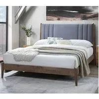 Calvin King Size Bed Frame - Dark Grey, Velvet