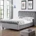 Calvine Double Bed Frame - Silver, Velvet