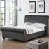 Calvine Double Bed Frame - Smoke, Velvet