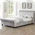Calvine King Size Bed Frame - Grey, Crushed Velvet