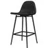 Calving Bar Chair with Black Metal Legs - Black, Faux Leather