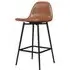 Calving Bar Chair with Black Metal Legs - Camel, Faux Leather