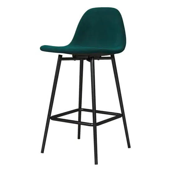 Calving Velvet Bar Chair - Green, Velvet image