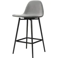 Calving Velvet Bar Chair - Grey, Velvet