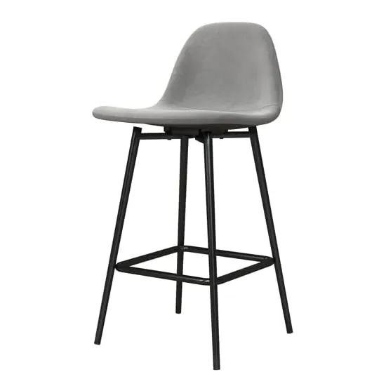 Calving Velvet Bar Chair - Grey, Velvet