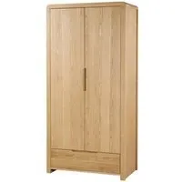Camber 2-Door Wardrobe with Drawer - Waxed Oak