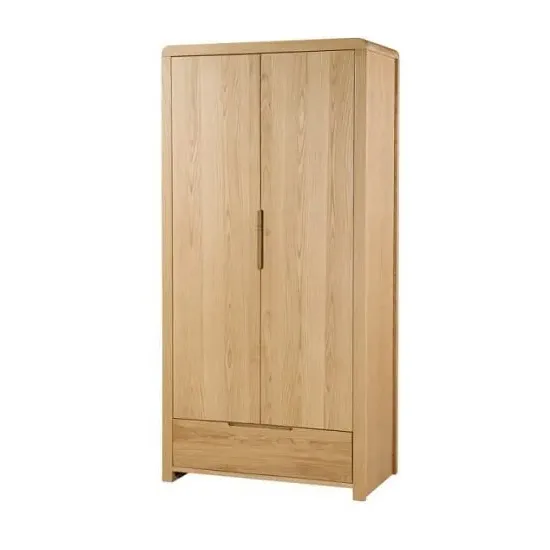 Camber 2-Door Wardrobe with Drawer - Waxed Oak