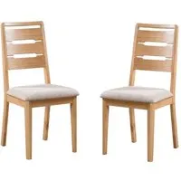 Camber Dining Chair Curved Backrest (Pair) - Oak, Linen alternate view