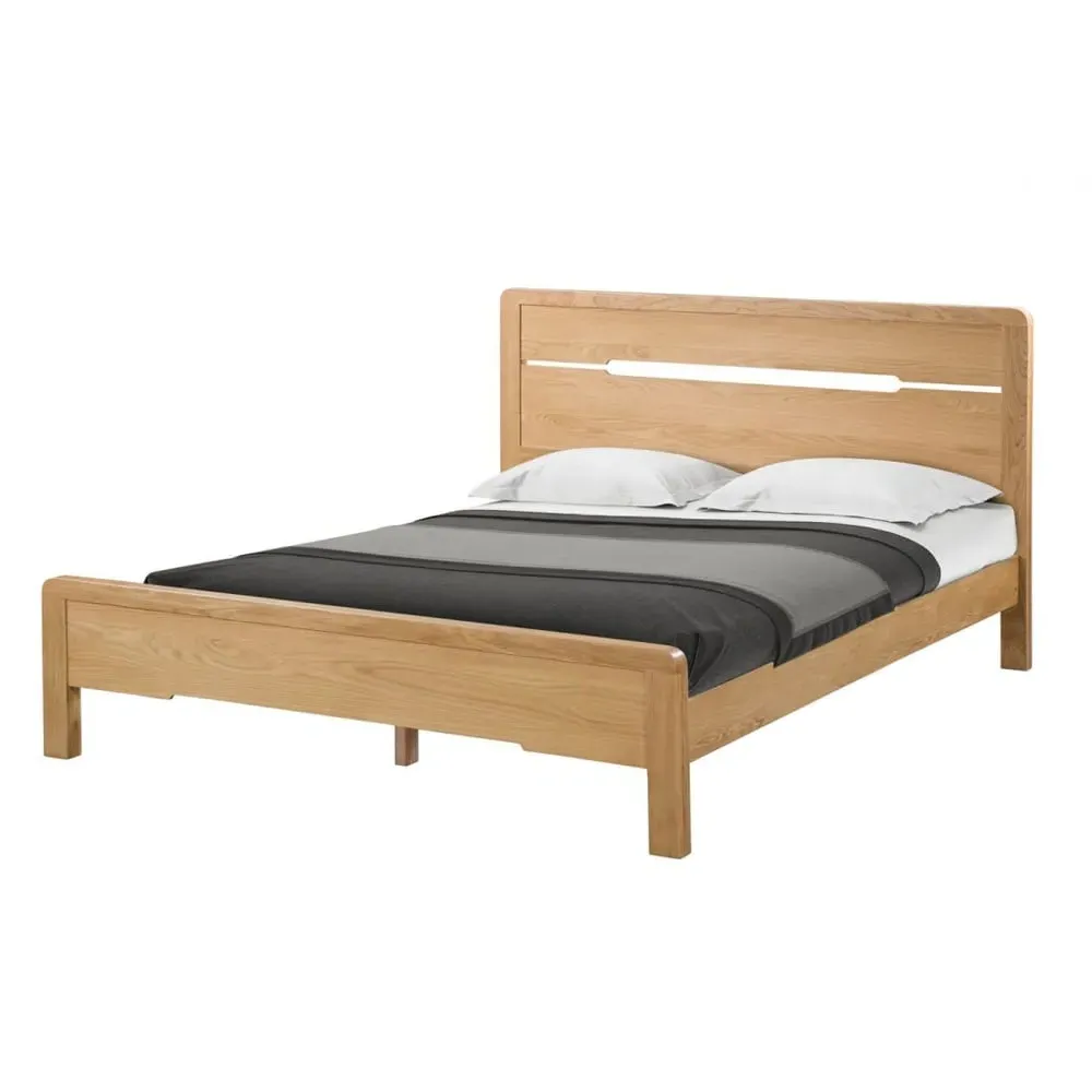 Camber King Size Bed - Waxed Oak