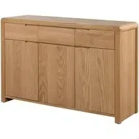 Camber Wooden Sideboard with 3 Doors 3 Drawers - Waxed Oak
