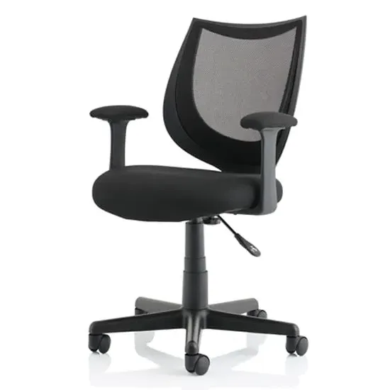 Camden Office Chair with Fixed Arms - Black, Mesh image