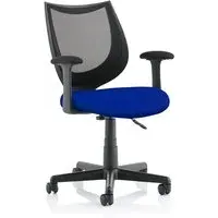 Camden Office Chair with Fixed Arms - Blue, Mesh