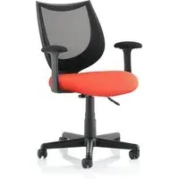 Camden Office Chair with Fixed Arms - Red, Mesh