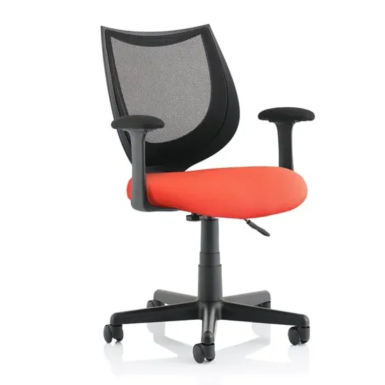 Camden Office Chair with Fixed Arms - Red, Mesh