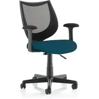 Camden Office Chair with Fixed Arms - Teal, Mesh