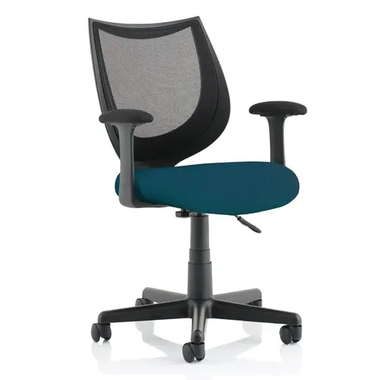 Camden Office Chair with Fixed Arms - Teal, Mesh