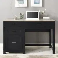 Cameron Lift Top Desk with Storage - Black, Oak